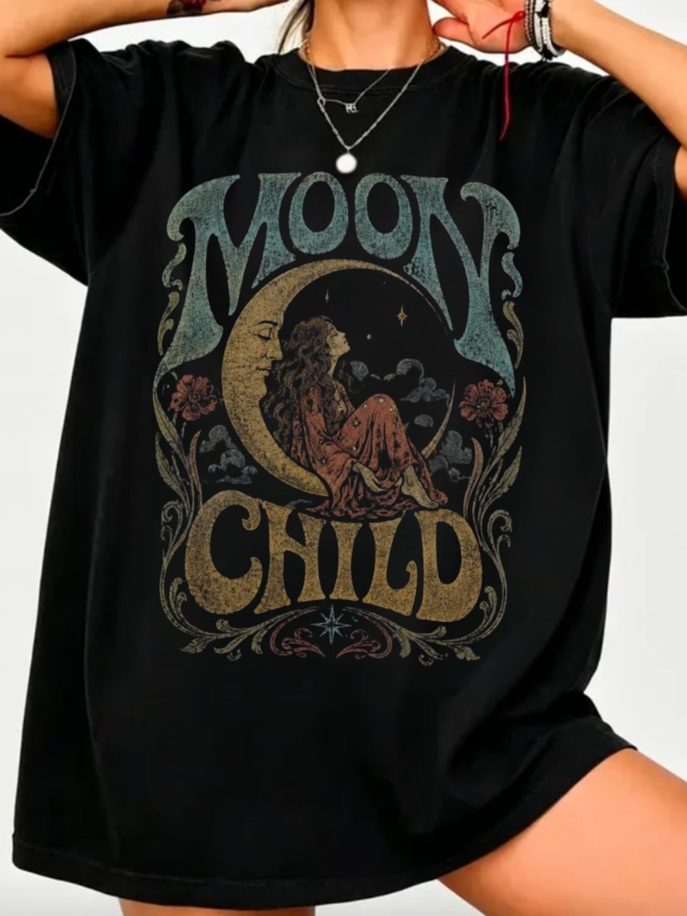Moon Child Graphic Tee - band tee